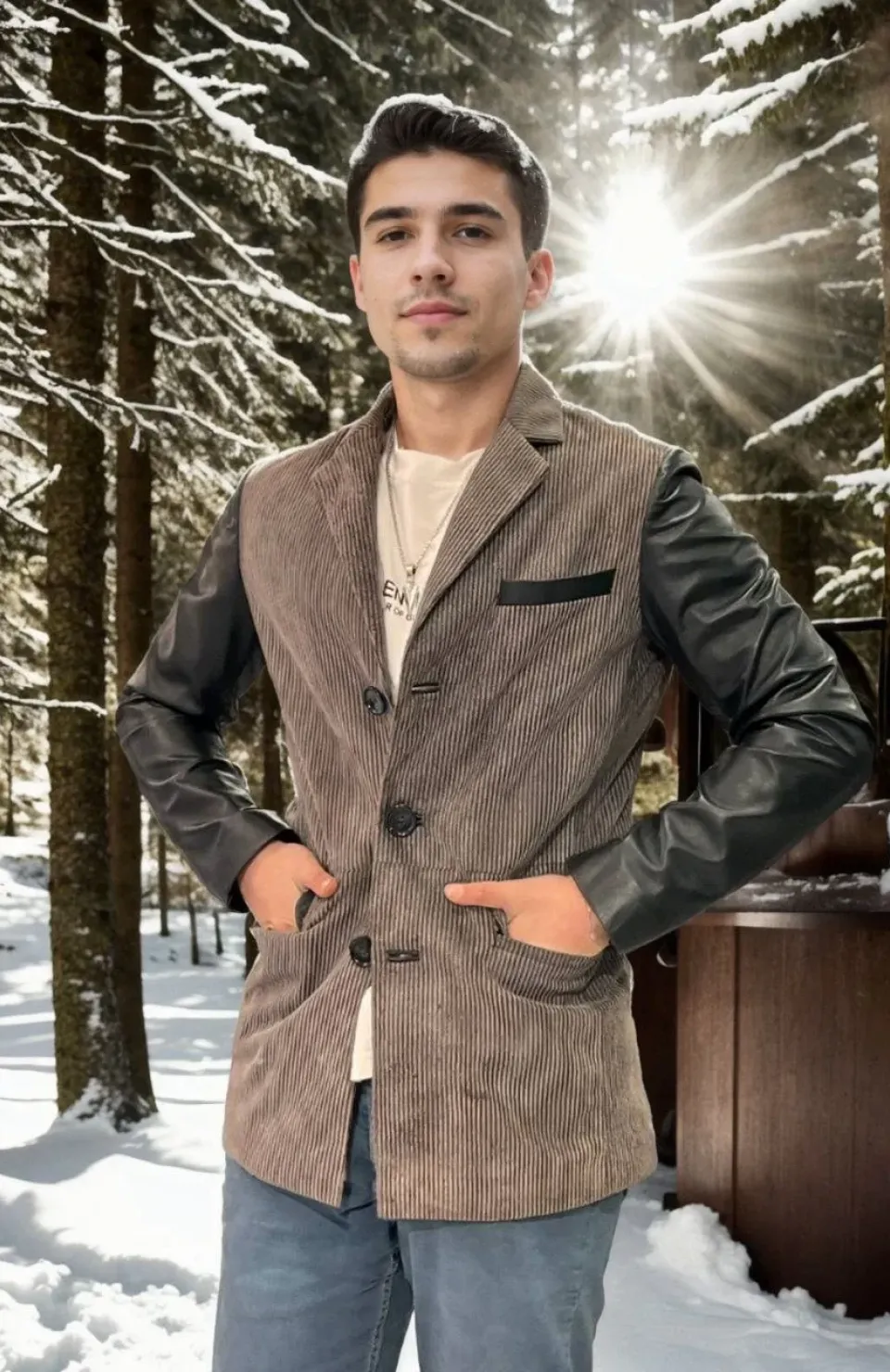 Erkek Nubuk Deri Ceket - Siyah Somersan Giyim | Kadın, Erkek ve Çocuk Moda