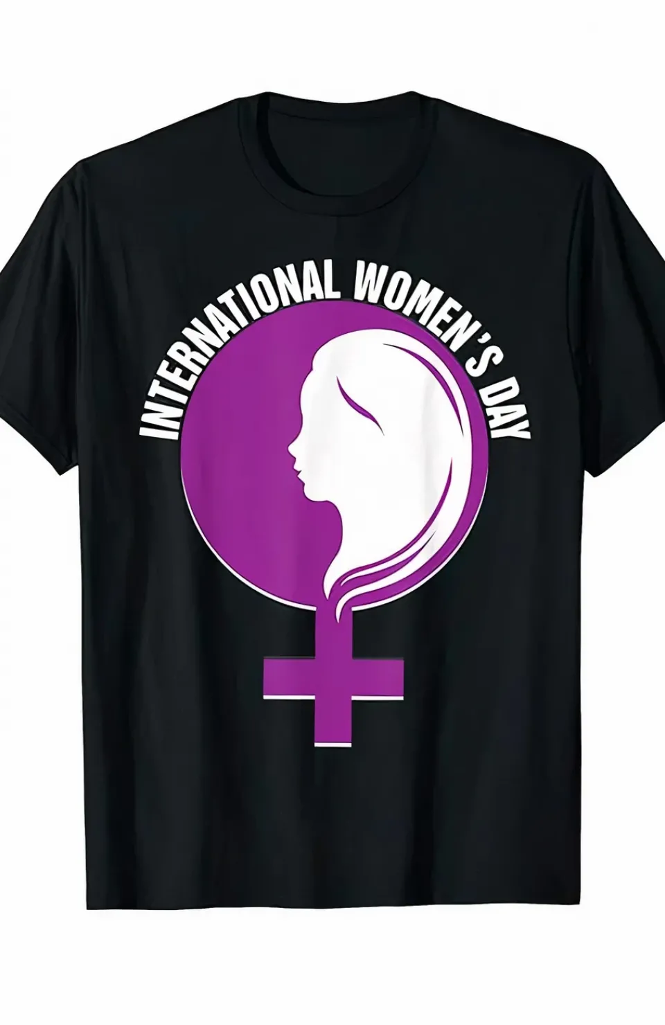 8 Mart Dünya Kadınlar Günü İçin Özel Baskılı T-shirt - Siyah