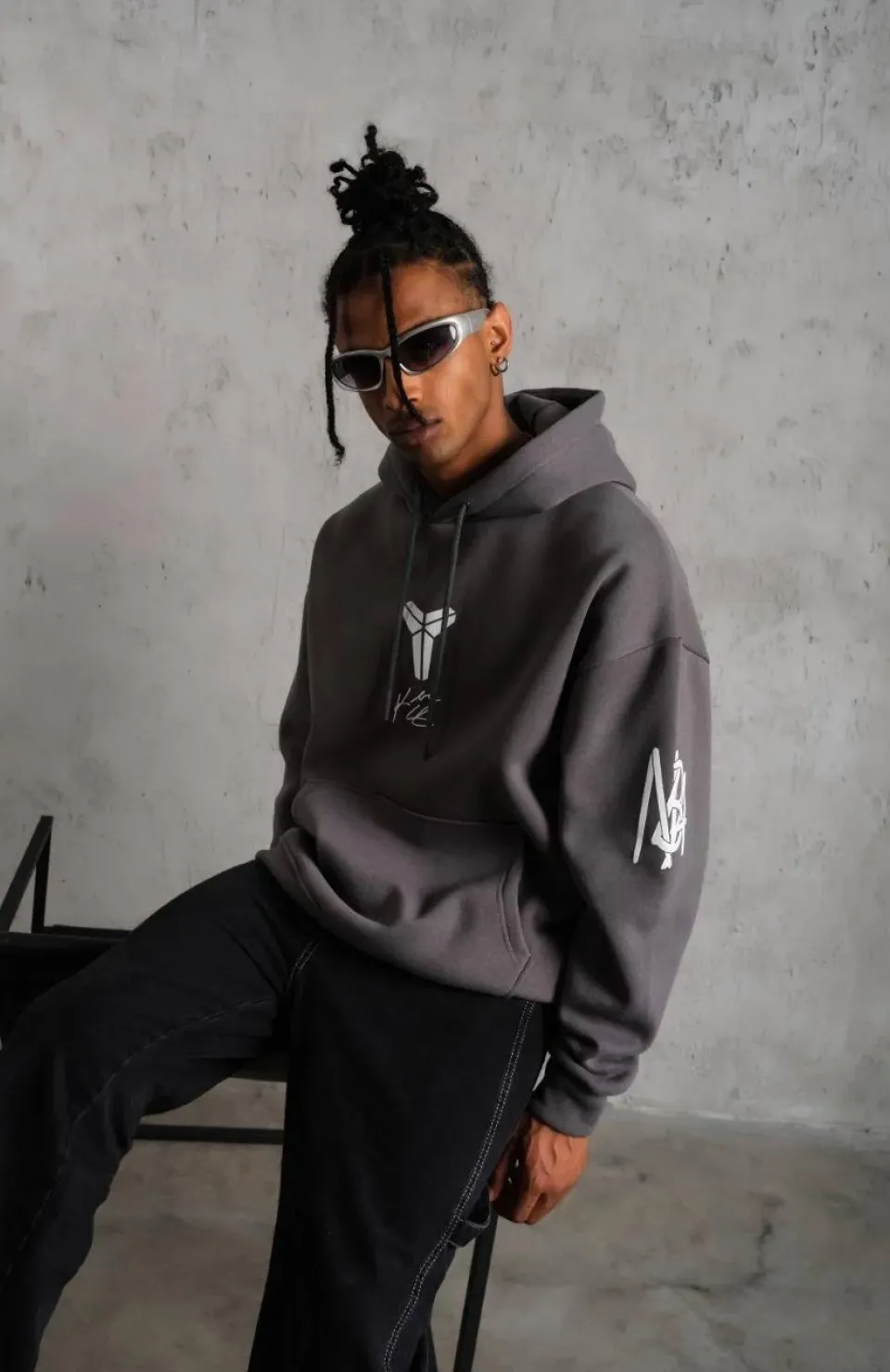 Erkek Baskılı Kapüşonlu Sweat - Gri Somersan Giyim | Kadın, Erkek ve Çocuk Moda