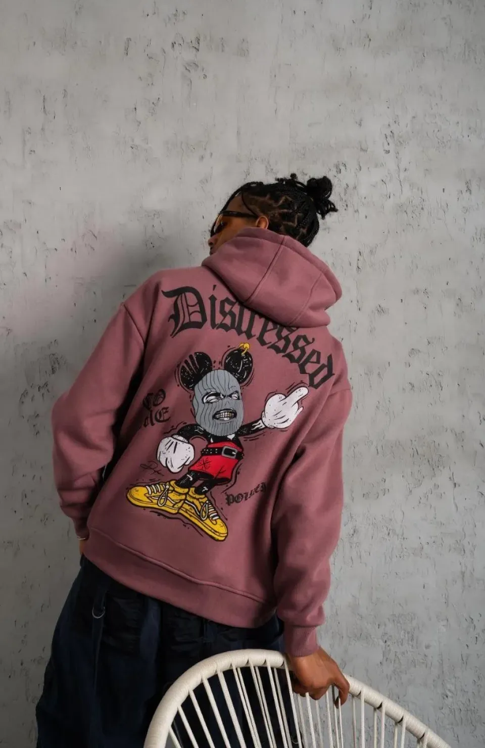 Erkek Üç İplik Baskılı Kapüşonlu Sweat - Gül Kurusu Somersan Giyim | Kadın, Erkek ve Çocuk Moda