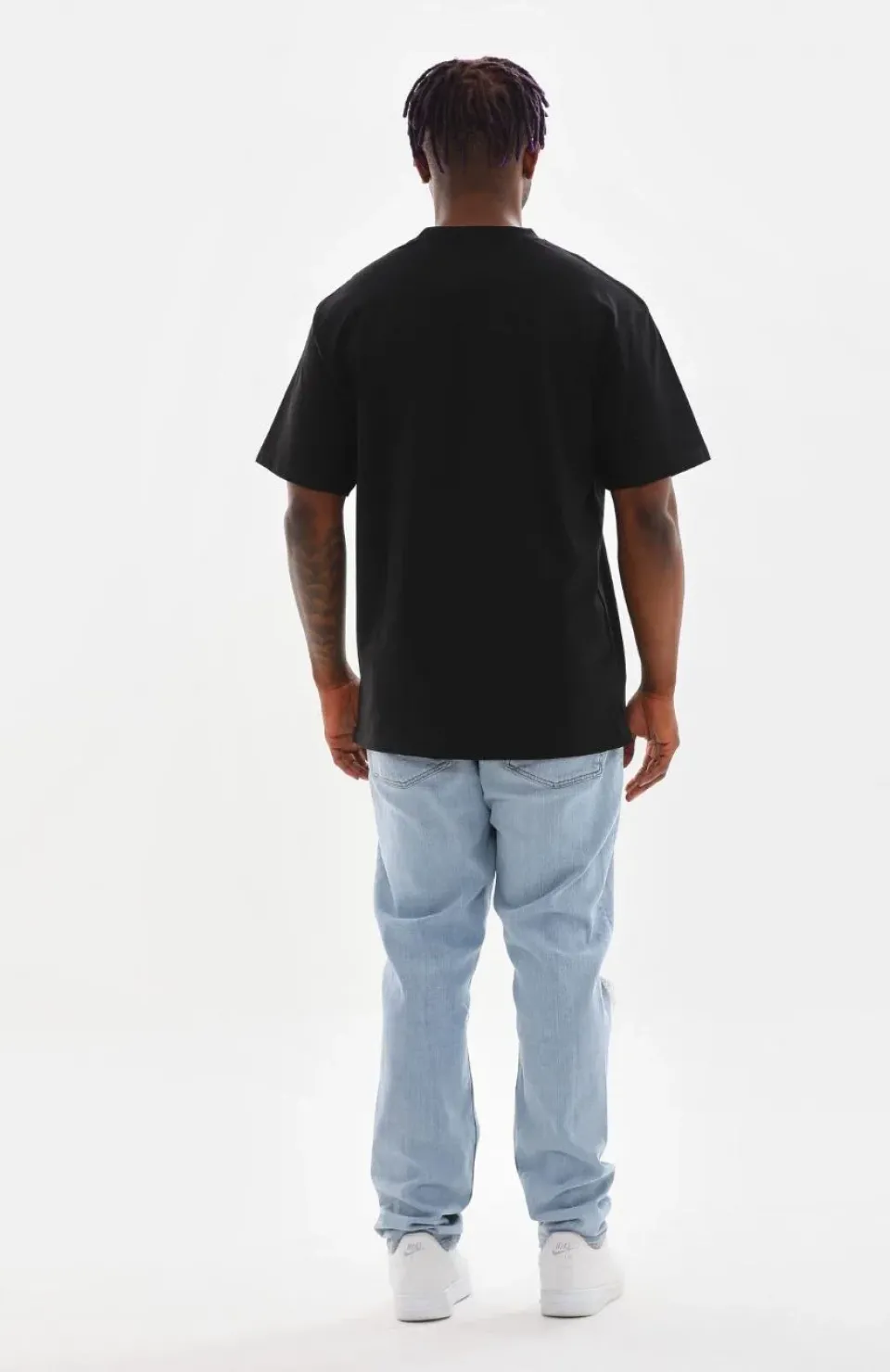 Unisex Baskılı Oversize T-Shirt - Siyah