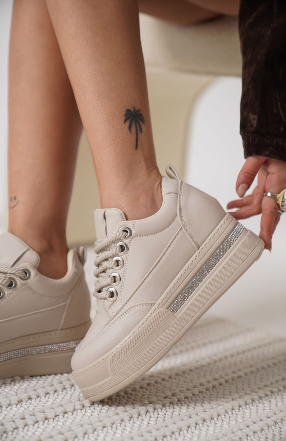 Kadın Bej Gizli Topuklu Sneaker TR04MS01C Somersan Giyim | Kadın, Erkek ve Çocuk Moda