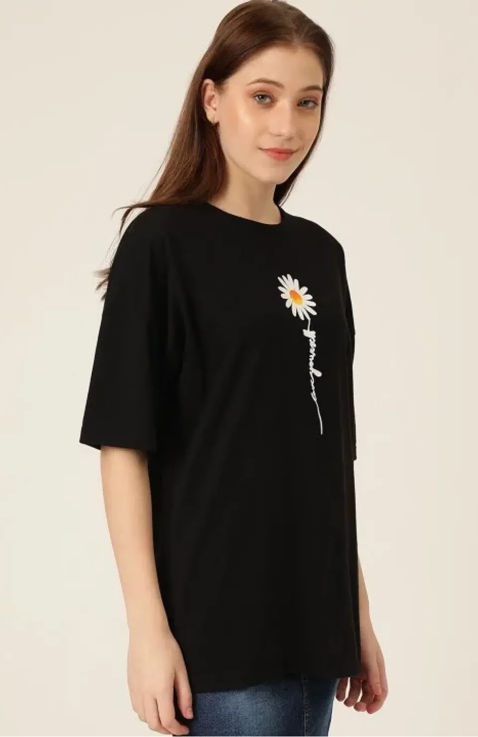 Baskılı Kadın T-shirt - Siyah