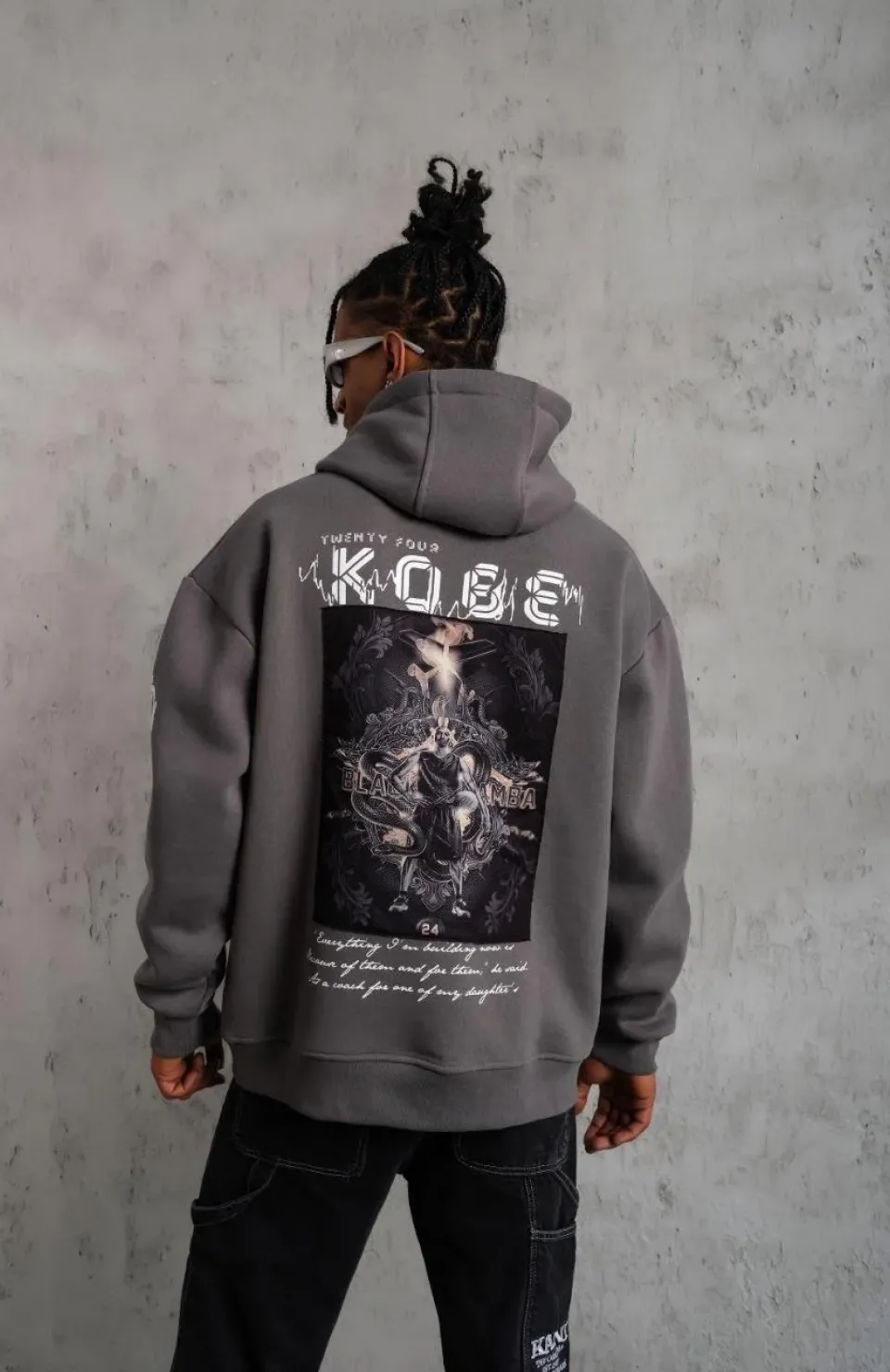 Erkek Baskılı Kapüşonlu Sweat - Gri Somersan Giyim | Kadın, Erkek ve Çocuk Moda