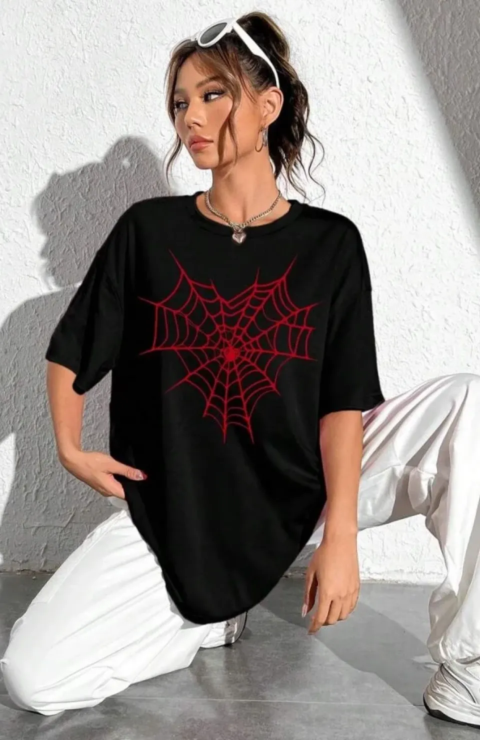 Baskılı Kadın T-shirt - Siyah