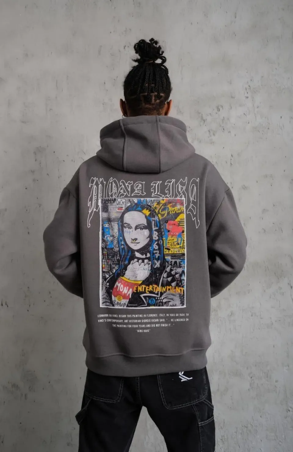 Erkek Baskılı Kapüşonlu ve Kanguru Cepli Sweat- Gri Somersan Giyim | Kadın, Erkek ve Çocuk Moda