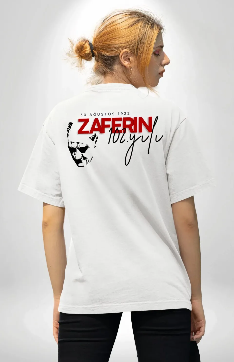 30 Ağustos Unisex Baskılı T-shirt - Beyaz