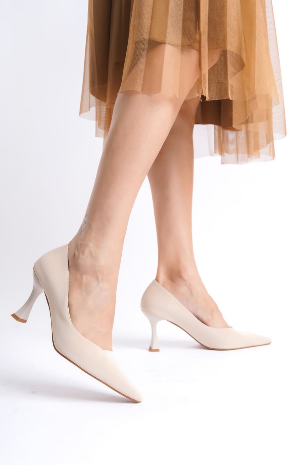 Kadın Bej Saten Stiletto TR08MS27E Somersan Giyim | Kadın, Erkek ve Çocuk Moda