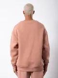 Unisex Biskilet Yaka Üç İplik SweatShirt - Pembe