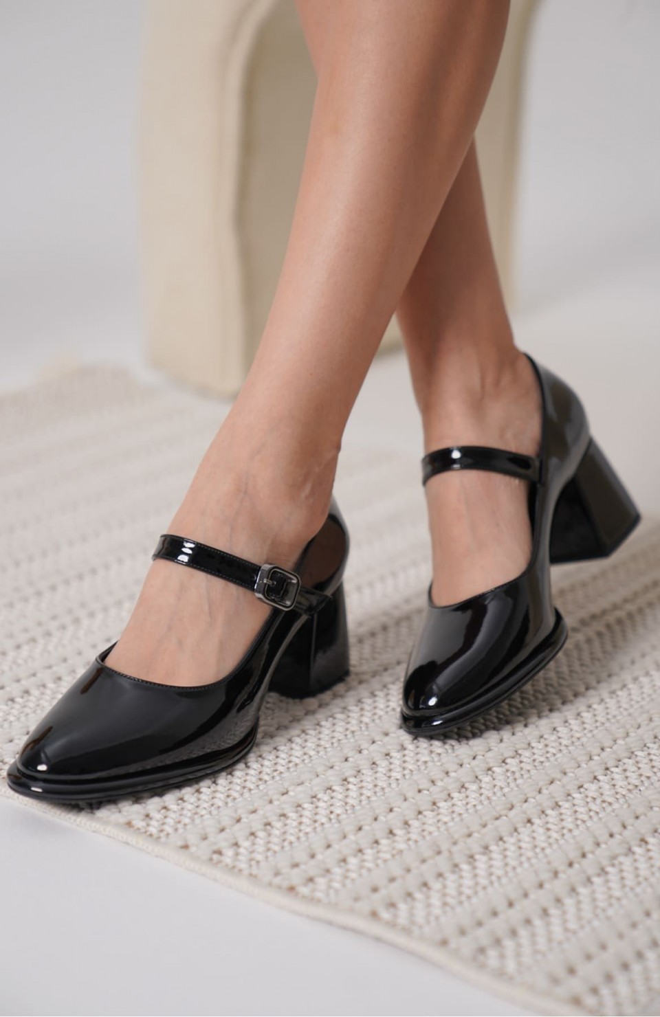 Siyah Rugan Kadın Topuklu Ayakkabı TR18MS08A Somersan Giyim | Kadın, Erkek ve Çocuk Moda