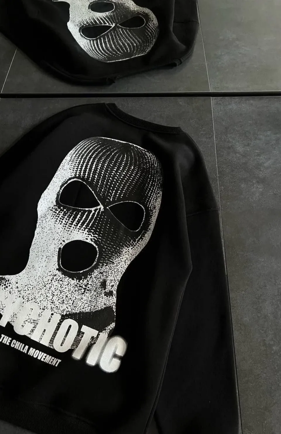 Kışlık Bisiklet Yaka Baskılı SweatShirt - Siyah Somersan Giyim | Kadın, Erkek ve Çocuk Moda