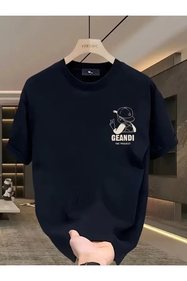 Geniş Kesim Pamuklu Tişört - 