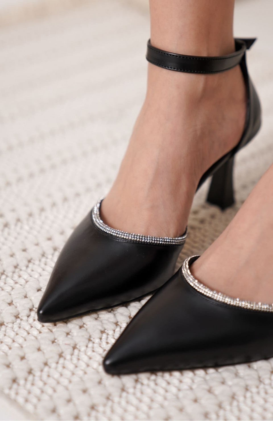 Taşlı Kadın Siyah Topuklu Ayakkabı TR12MS02A Somersan Giyim | Kadın, Erkek ve Çocuk Moda
