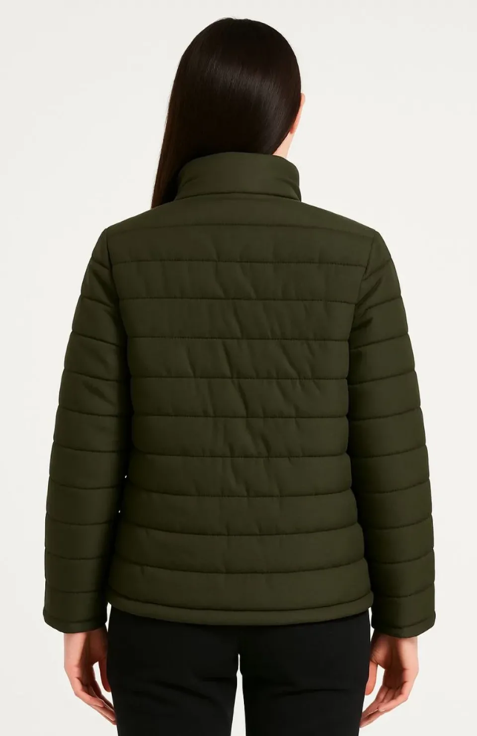 Kadın Bomber Mont Ceket – Su İtici Kumaş, Kapitone Astarlı, Fermuarlı, Kışlık - Haki