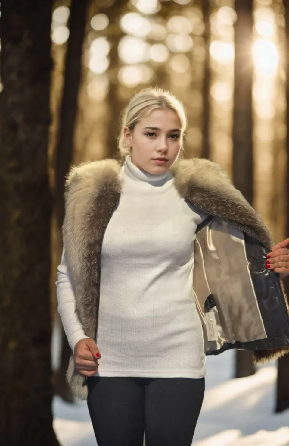 Kadın Kolsuz Hakiki Yelek - Fuşya