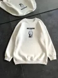 Kışlık Bisiklet Yaka Baskılı SweatShirt - Beyaz