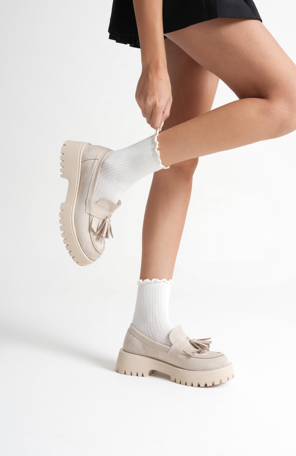 Kadın Günlük Bej Süet Loafer Ayakkabı TR10MS03D Somersan Giyim | Kadın, Erkek ve Çocuk Moda