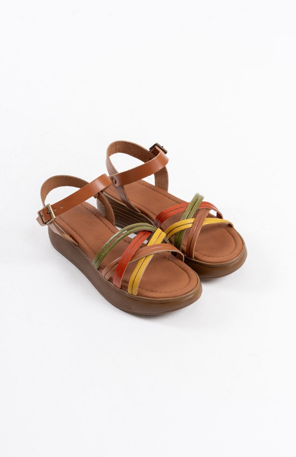 Çok Renkli Hakiki Deri Sandalet TR31MY56B Somersan Giyim | Kadın, Erkek ve Çocuk Moda