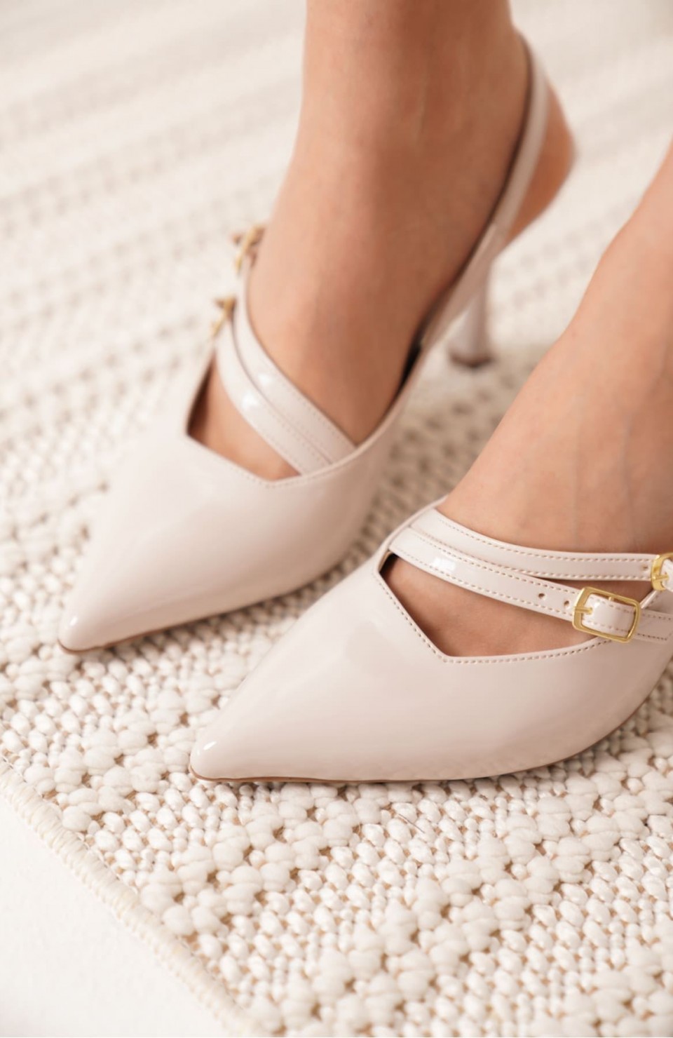 Kadın Bej Rugan Topuklu Ayakkabı TR08MS39B Somersan Giyim | Kadın, Erkek ve Çocuk Moda