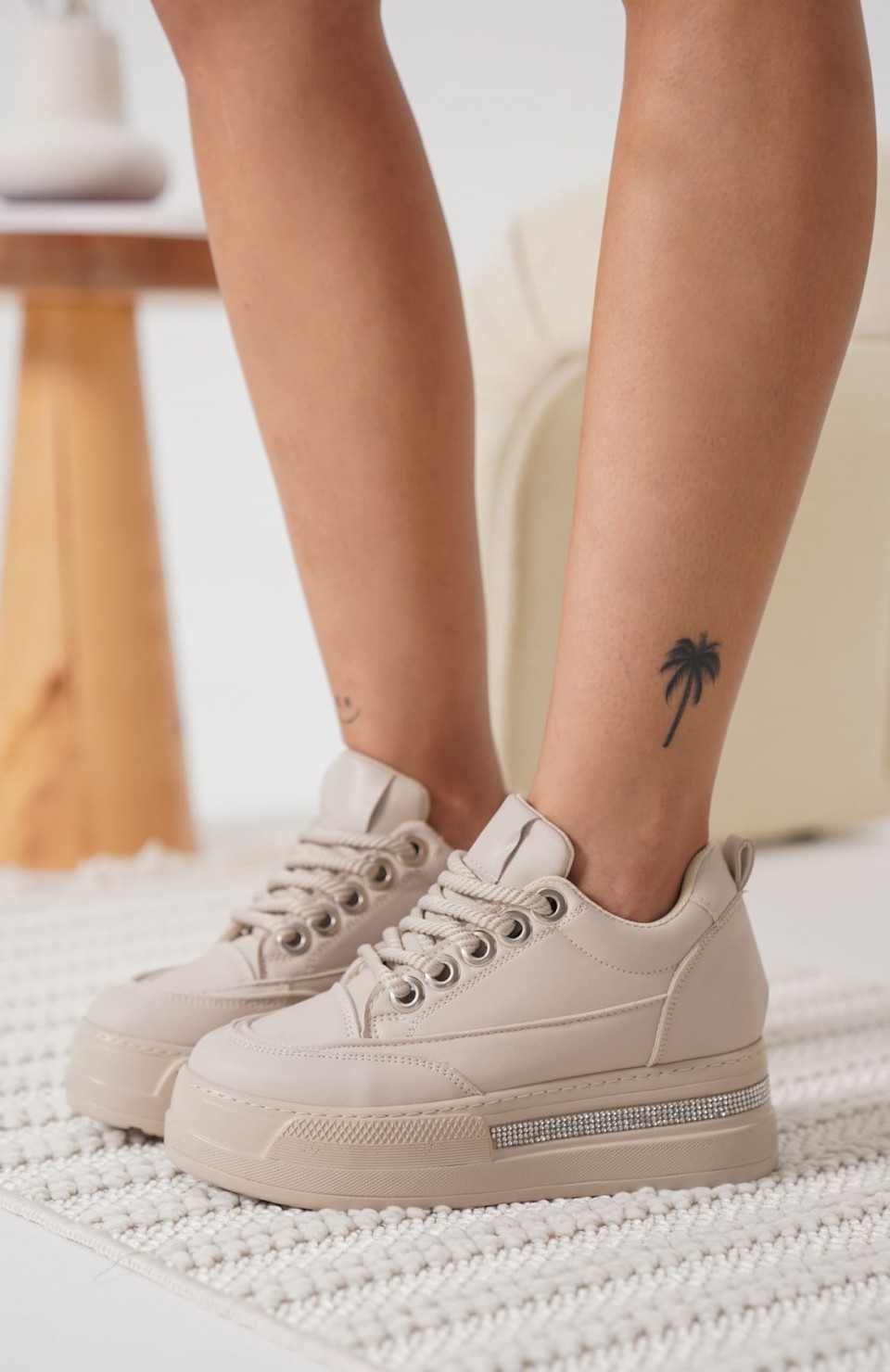 Kadın Bej Gizli Topuklu Sneaker TR04MS01C Somersan Giyim | Kadın, Erkek ve Çocuk Moda