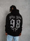 Erkek 98 Baskılı Kapşonlu Sweat - Siyah