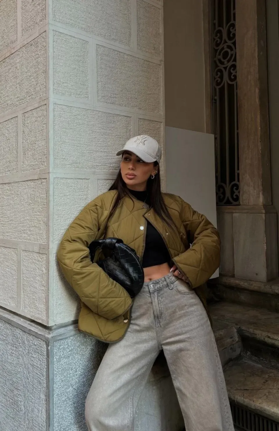 Cıt Cıt Detaylı Çepli Ceket Mont- Kahve