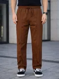 Erkek Keten Cepli Çıma Dikişli jogger Buggy Pantalon Rahat kalıp - Kahverengi Somersan Giyim | Kadın, Erkek ve Çocuk Moda
