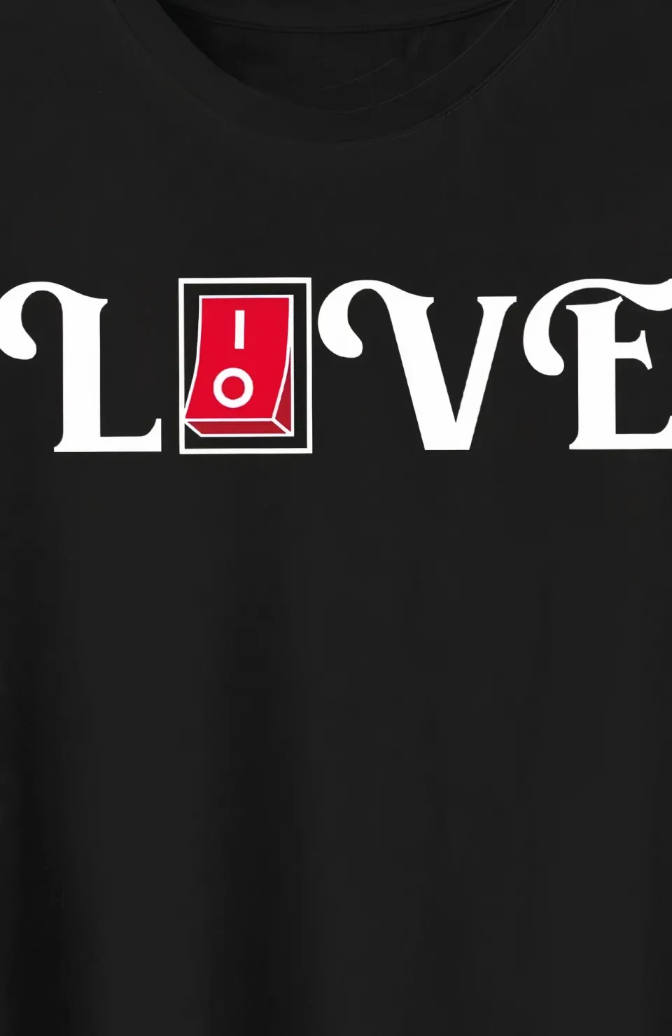 Sevgililer Günü İçin Özel Tasarım Love Baskılı T-shirt - Siyah