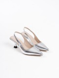 Kadın Gümüş Kırışık Rugan Topuklu Ayakkabı TR08MS08D Somersan Giyim | Kadın, Erkek ve Çocuk Moda