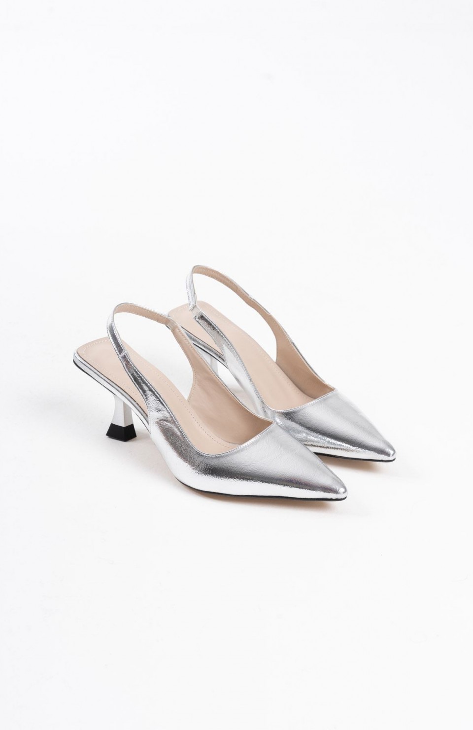 Kadın Gümüş Kırışık Rugan Topuklu Ayakkabı TR08MS08D Somersan Giyim | Kadın, Erkek ve Çocuk Moda