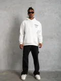 Erkek 98 Baskılı Kapşonlu Sweat - Beyaz