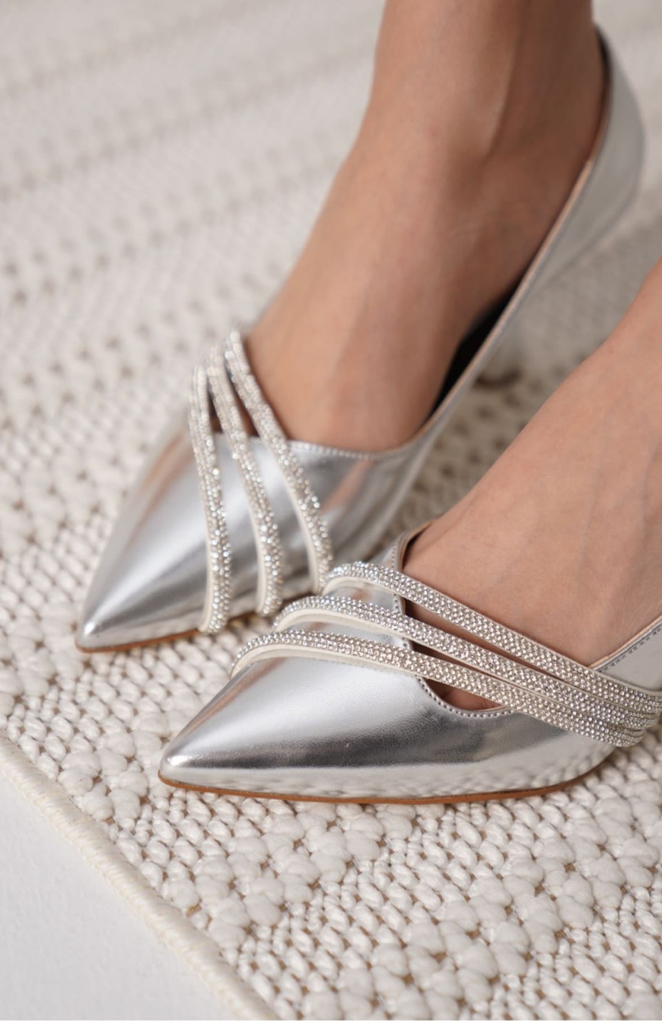 Gümüş Rugan Kadın Topuklu Ayakkabı TR18MS02B Somersan Giyim | Kadın, Erkek ve Çocuk Moda