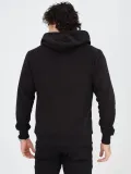 Unisex Tam Fermuarlı Kapşonlu  SweatShirt - Siyah