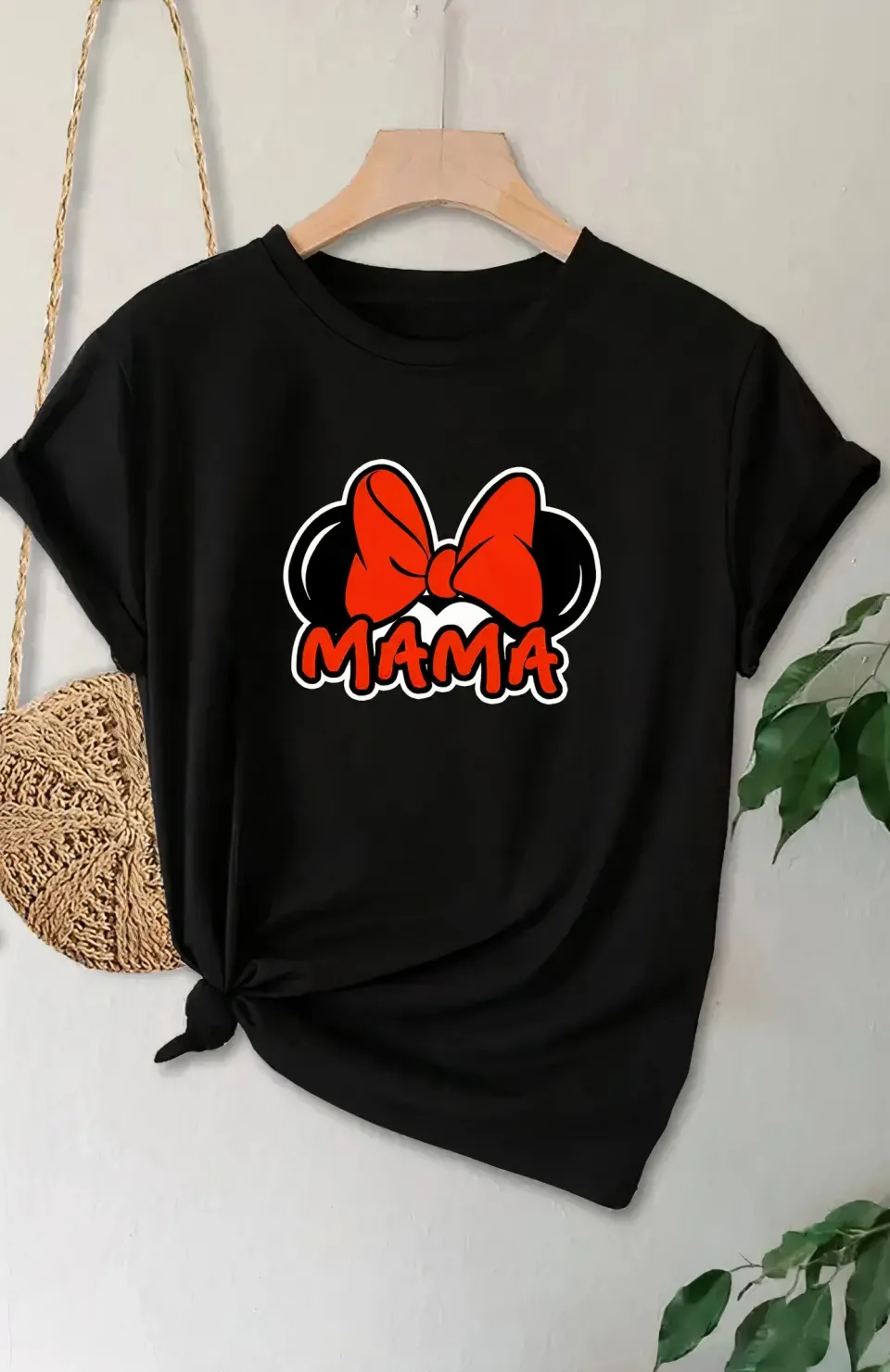 Anneler Günü Baskılı T-shirt - Siyah