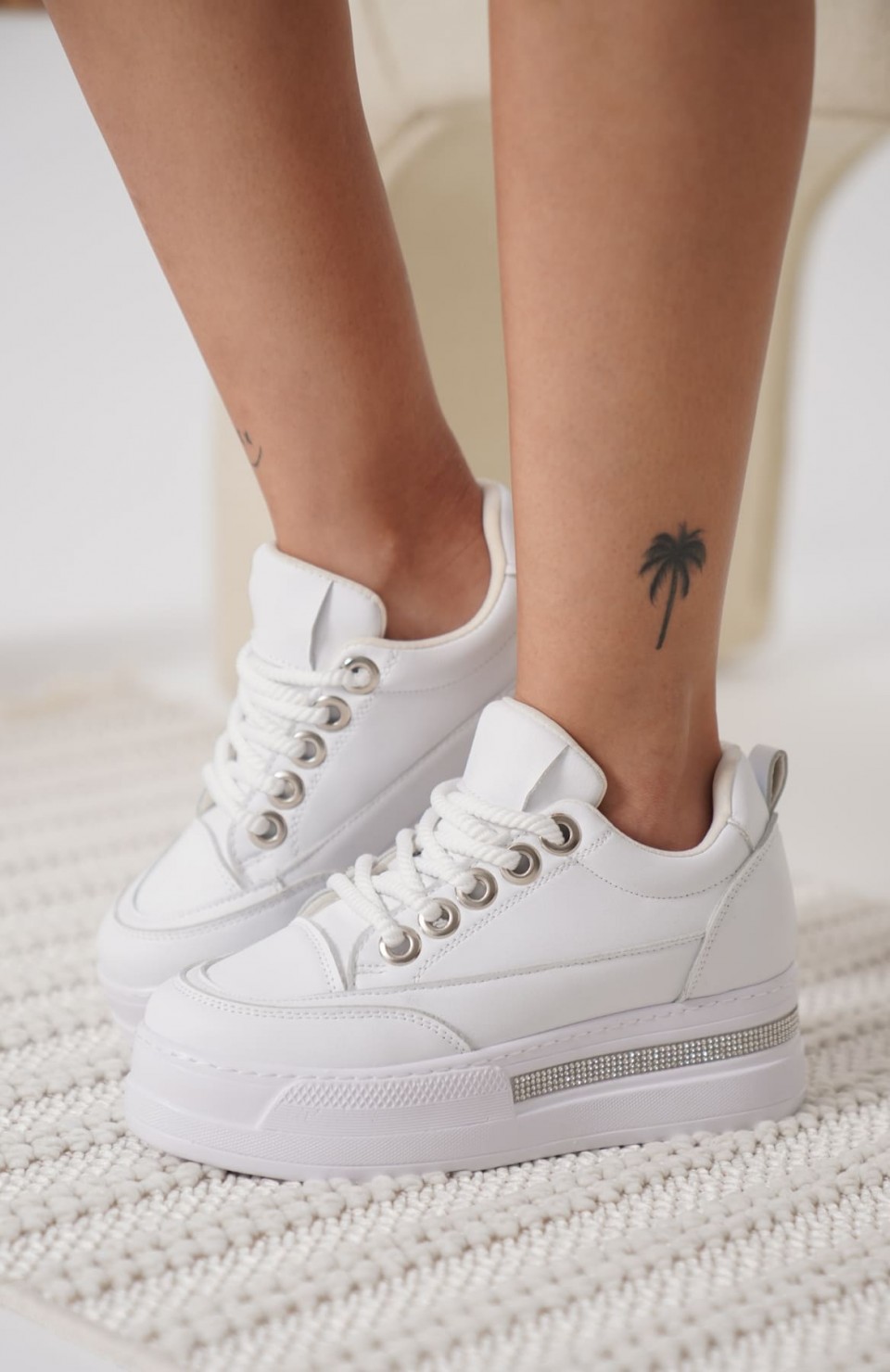 Beyaz Kadın Gizli Topuklu Sneaker TR04MS01B Somersan Giyim | Kadın, Erkek ve Çocuk Moda