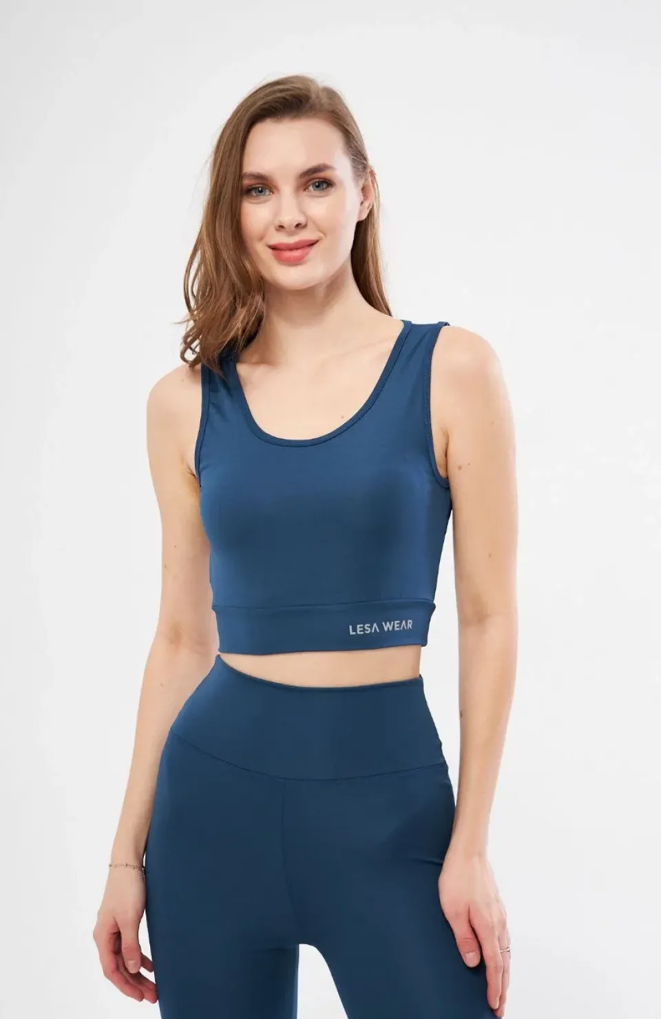 Kolsuz Sporcu Baskılı Crop - Turkuaz