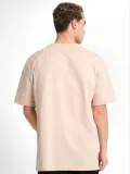 Erkek 24/1 Düz A Kalite Oversize T-shirt - Bej