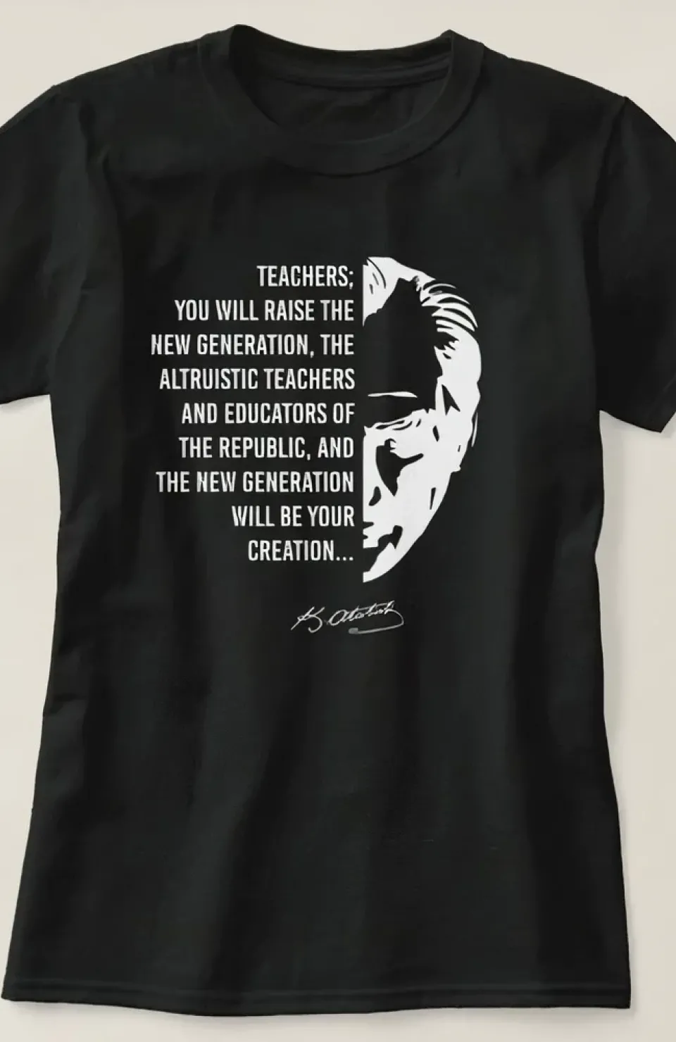 24 Kasım Öğretmenler Günü Baskılı T-shirt - Siyah