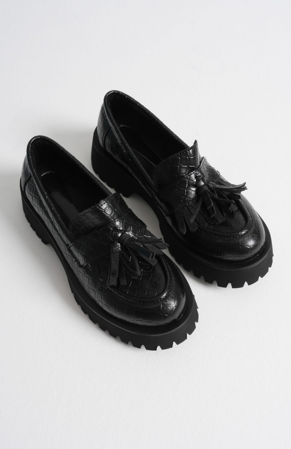 Kadın Günlük Siyah Kroko Baskılı Loafer Ayakkabı TR10MS03G Somersan Giyim | Kadın, Erkek ve Çocuk Moda