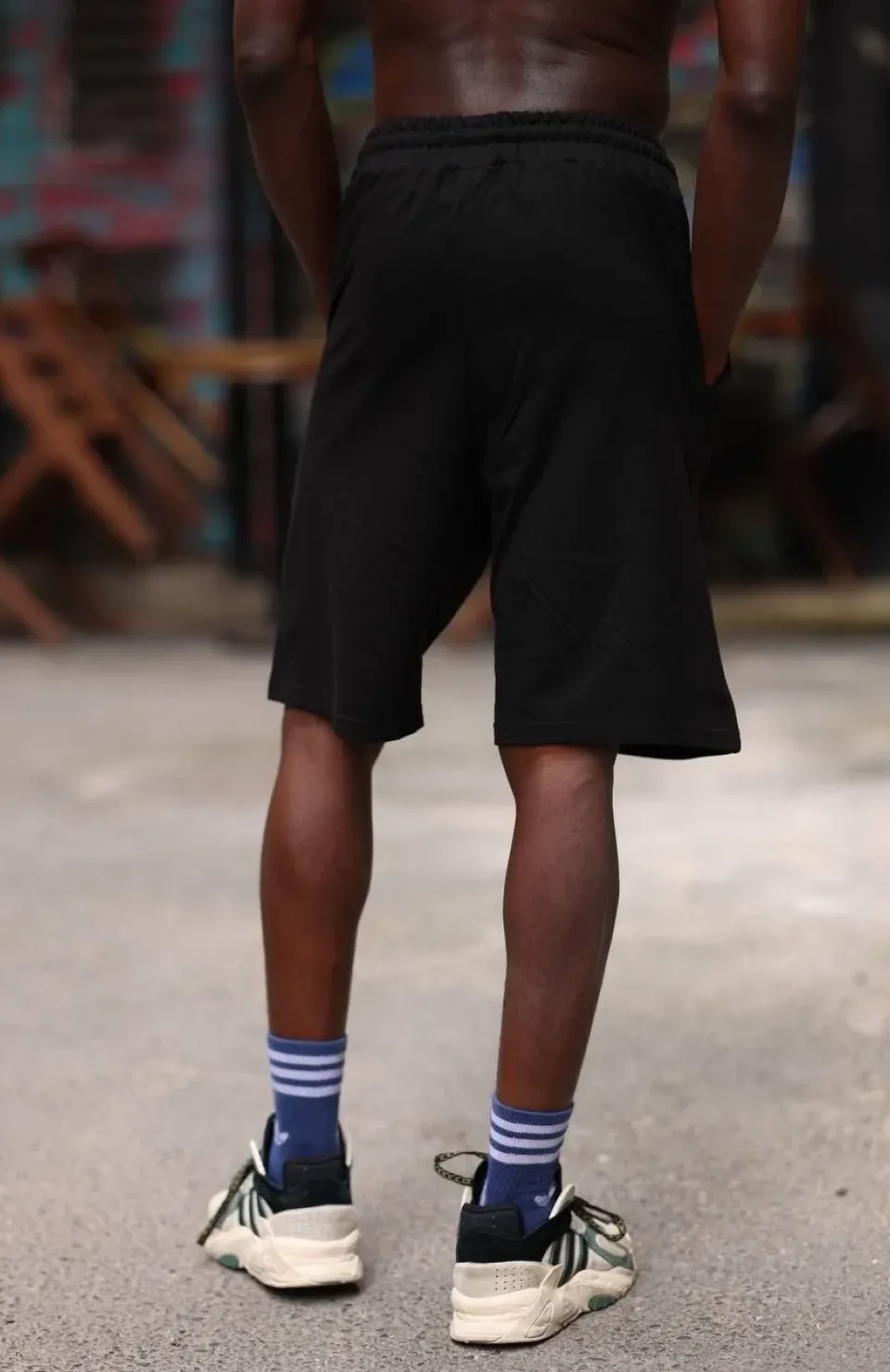 Erkek İki İplik Cepli Şort - Siyah