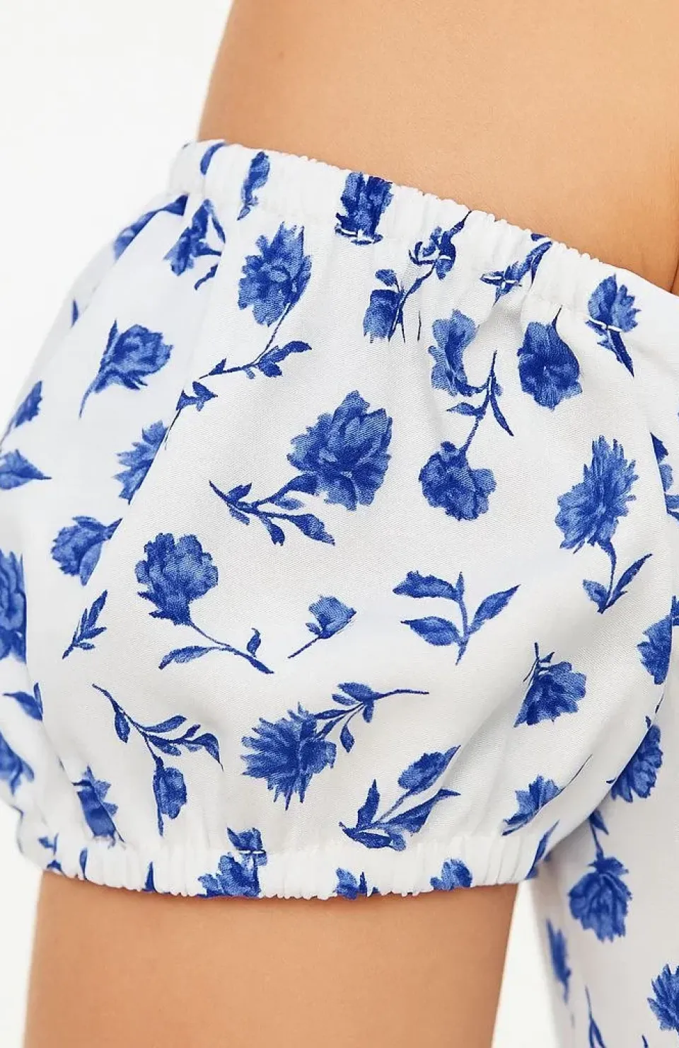 Bardot Omuzu Acık Çiçek Desenli Elbise - Desenli