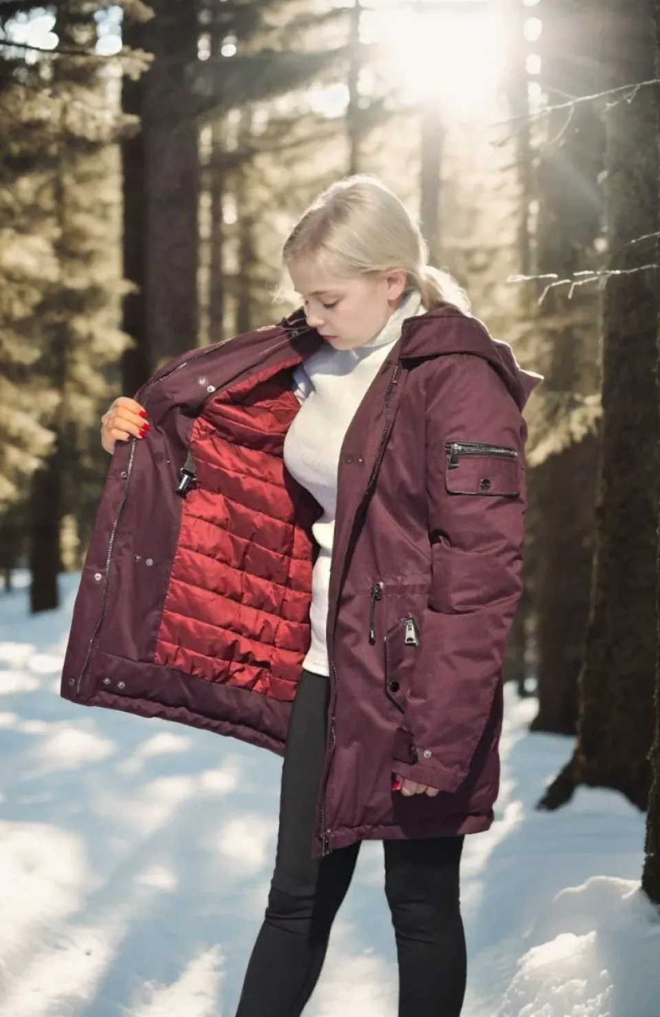 Kadın Uzun Kollu Hakiki Deri Ceket - Bordo Somersan Giyim | Kadın, Erkek ve Çocuk Moda