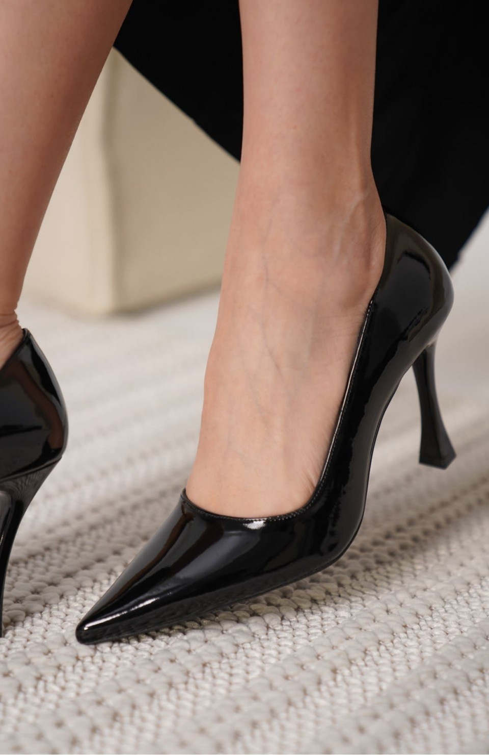 Siyah Rugan Kadın Stiletto TR18MS03A Somersan Giyim | Kadın, Erkek ve Çocuk Moda