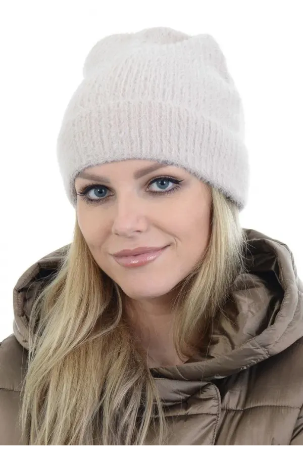 Unisex Tam Kalıp İnce Sakallı Triko Bere - Kırık Beyaz