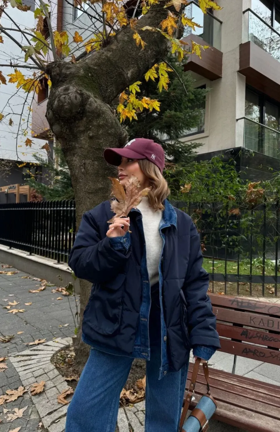 Jeans Detaylı Cıtcıtlı CEKET - Lacivert