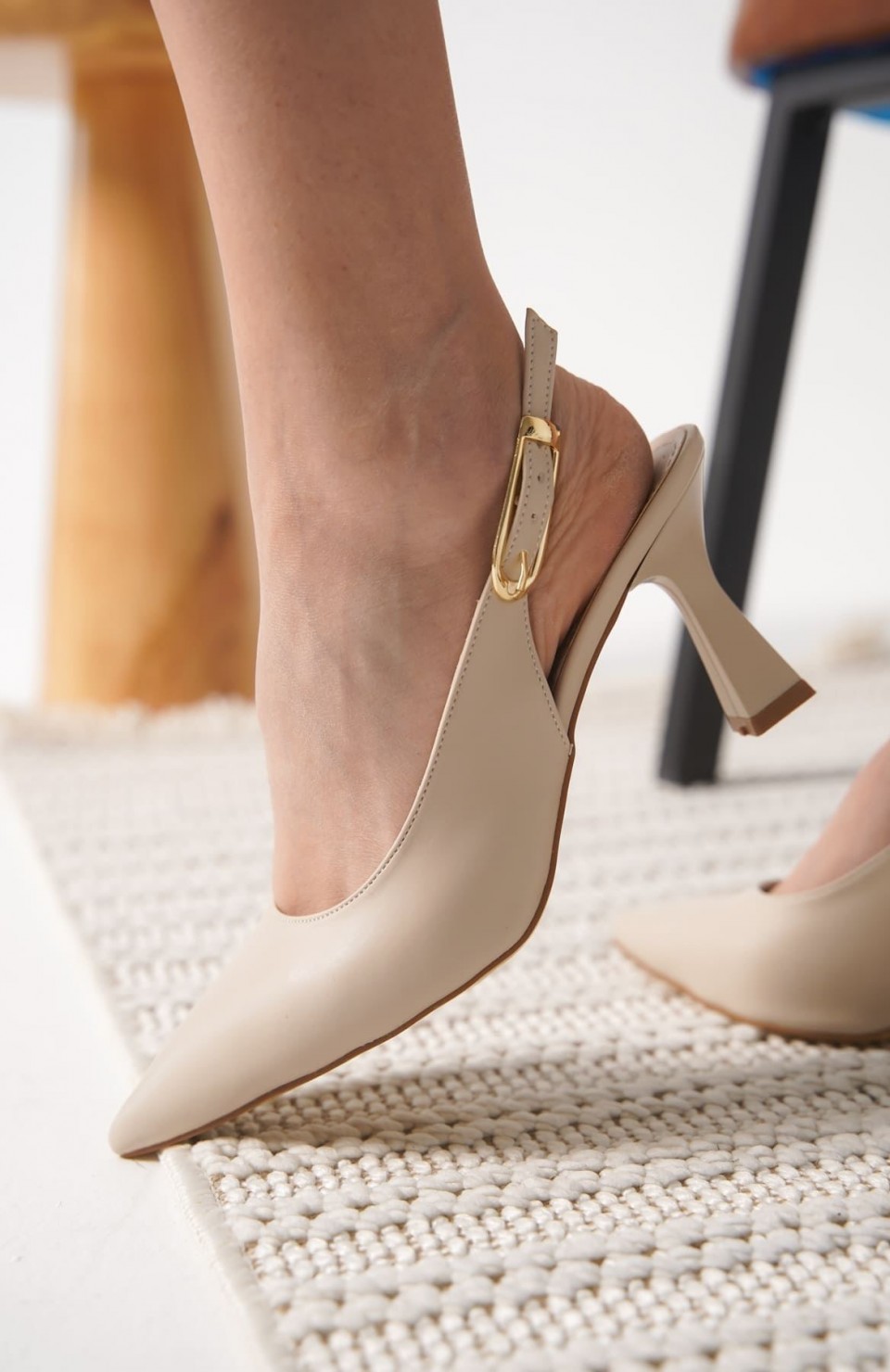 Kadın Mat Bej Topuklu Ayakkabı TR20MS01E Somersan Giyim | Kadın, Erkek ve Çocuk Moda