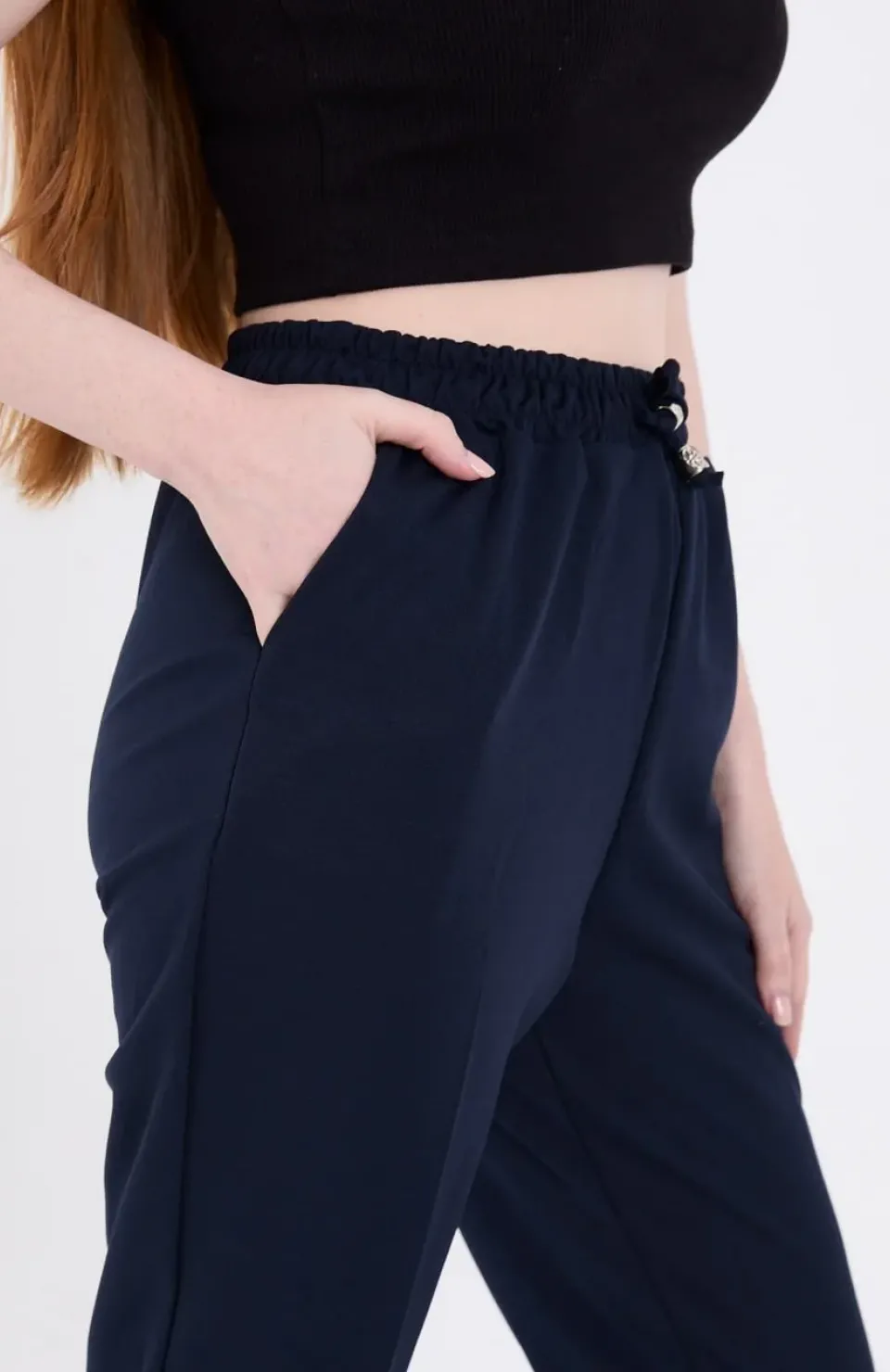 Kadın Tam Kalıp Basic Eşofman Pantolon - Lacivert