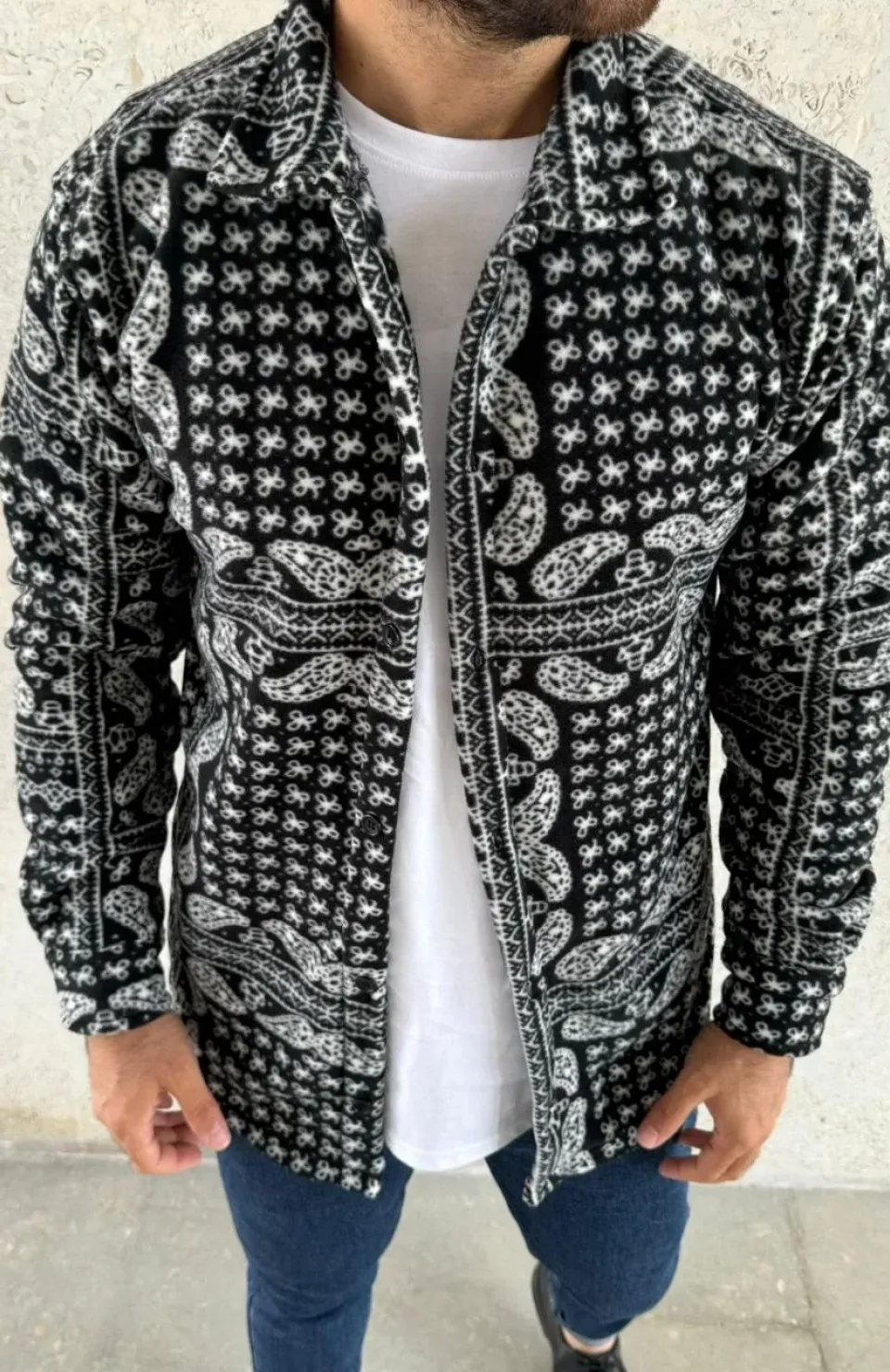 Erkek Polar Fermuarlı Sweatshirt – Kapüşonsuz, Cepli, Yumuşak Dokulu, Oversize Rahat Kalıp, Kışlık Sıcak Tutan Fermuarlı Üst - Siyah