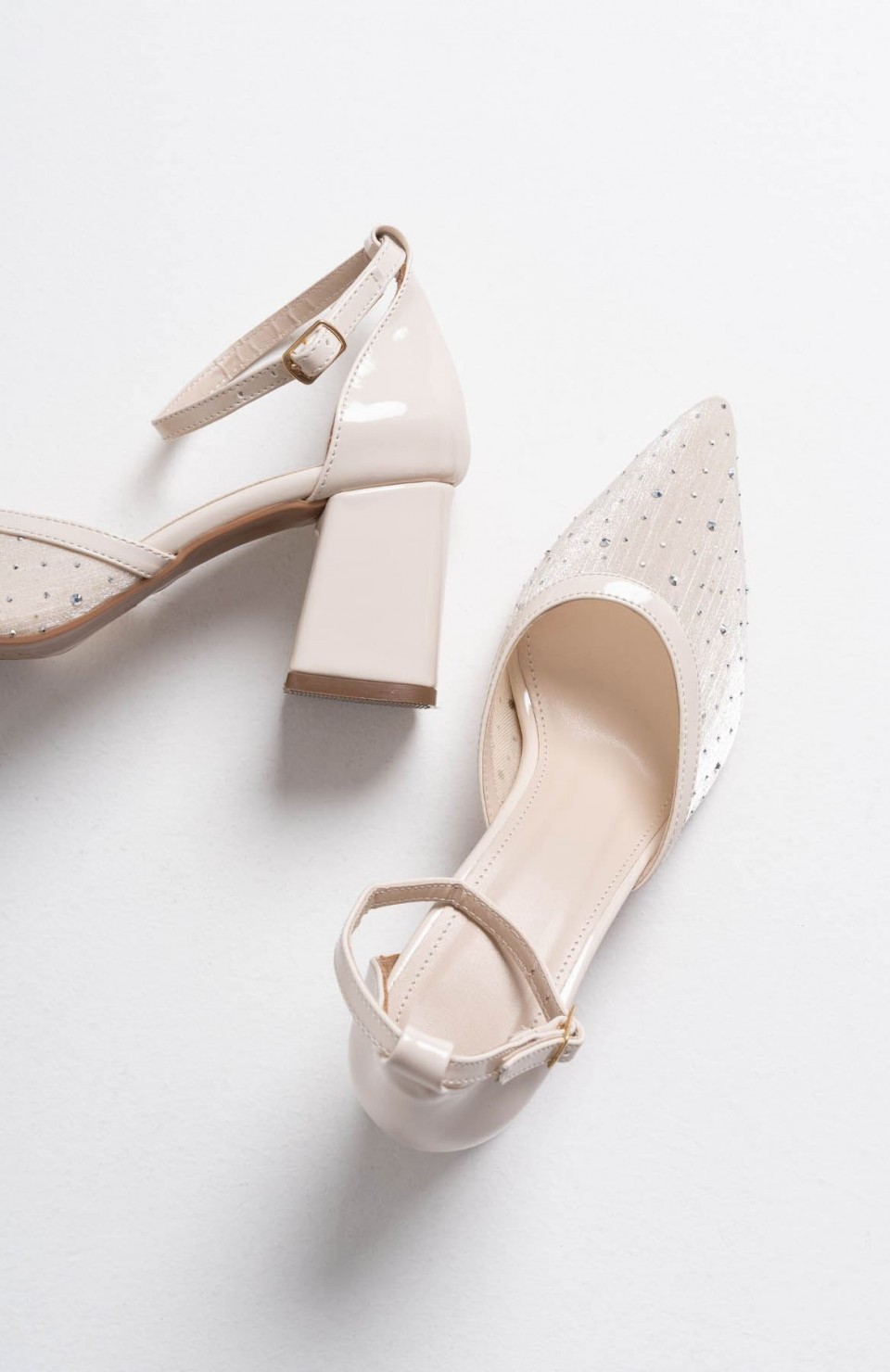 Tekstil Kumaş Taşlı Kadın Topuklu Ayakkabı TR08MS18B Somersan Giyim | Kadın, Erkek ve Çocuk Moda