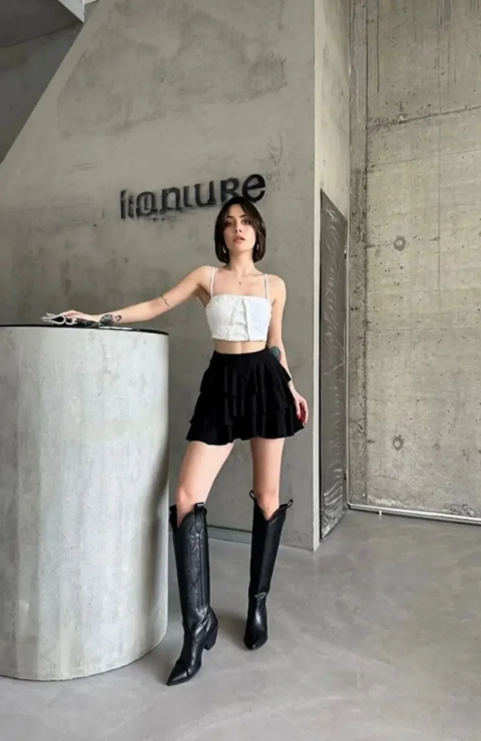 Kadın Mykonos Basic Etek - Siyah